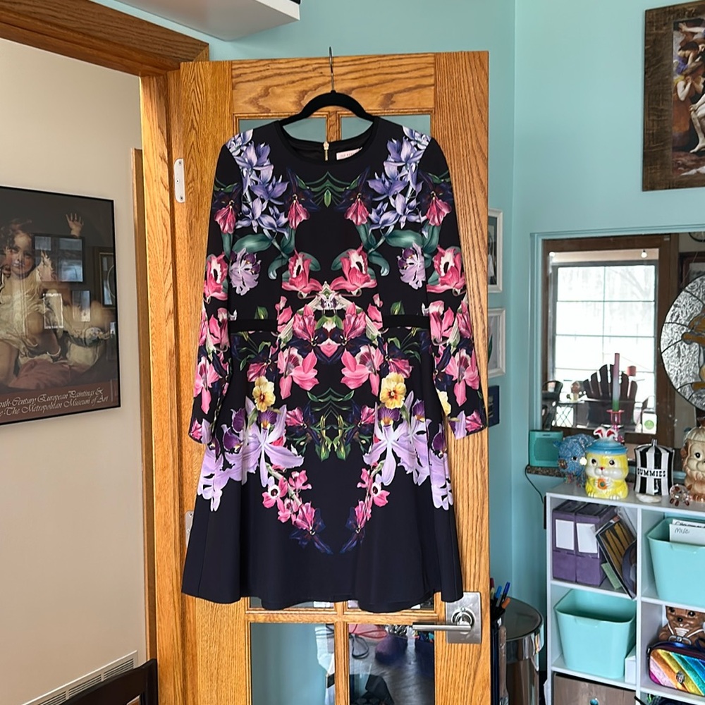 Ted Baker Pink and Purple A-line Cocktail Dress